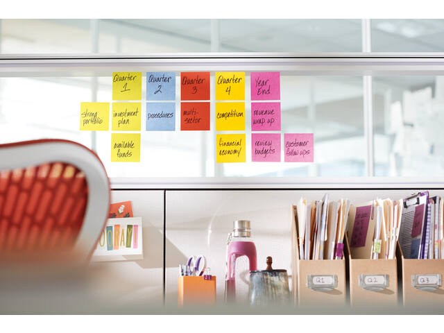 Memoblok Post-it 654 Super Sticky 76x76mm rainbow