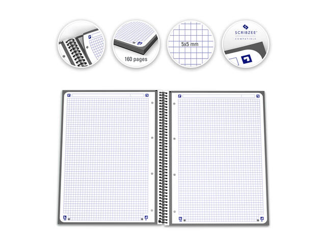 Notitieboek Oxf classic europeanb A4+ lijn 160p zw