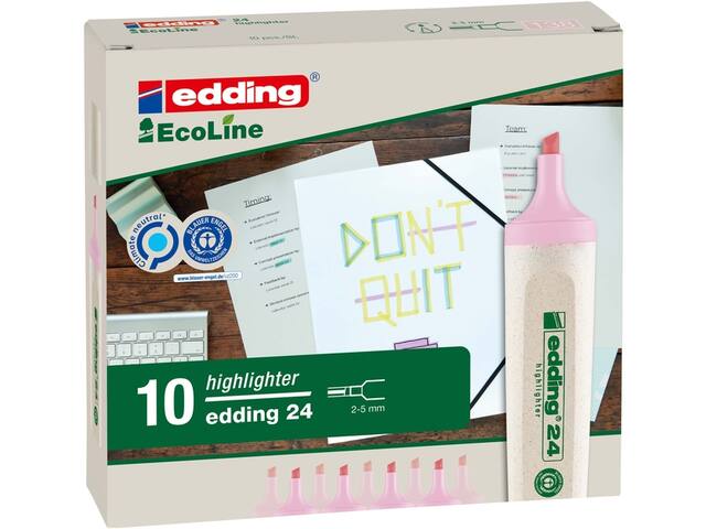 Markeerstift edding 24 Eco 2-5mm pastel roze