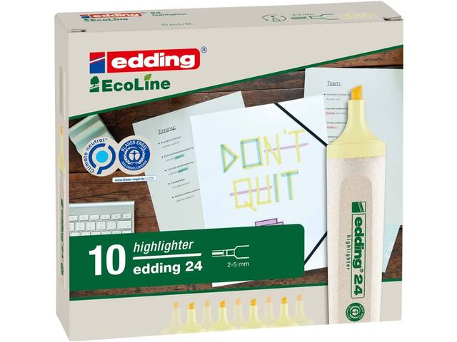 Markeerstift edding 24 Eco 2-5mm pastel geel