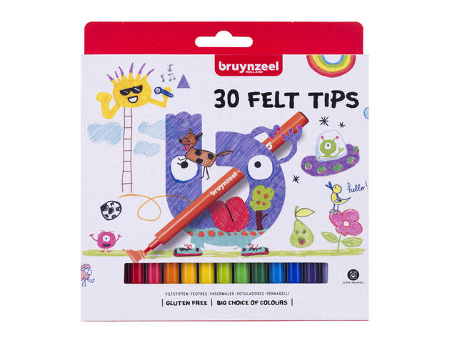 Viltstift Bruynzeel Kids 30st assorti