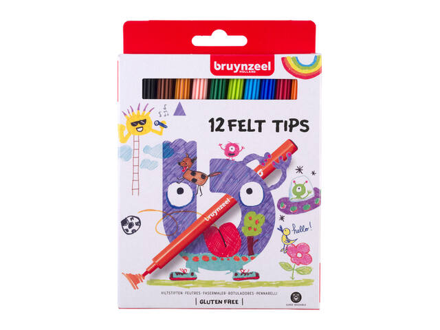 Viltstift Bruynzeel Kids assorti 12 stuks