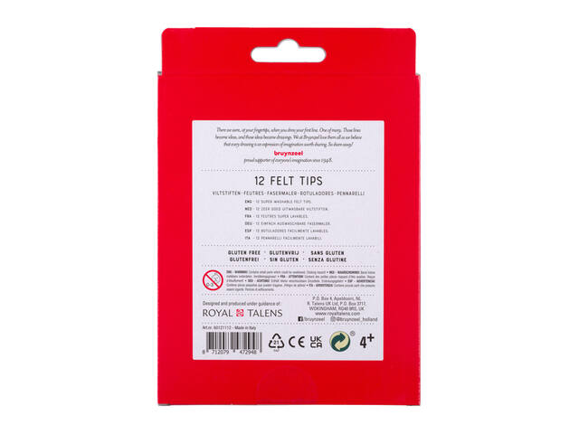 Viltstift Bruynzeel Kids assorti 12 stuks