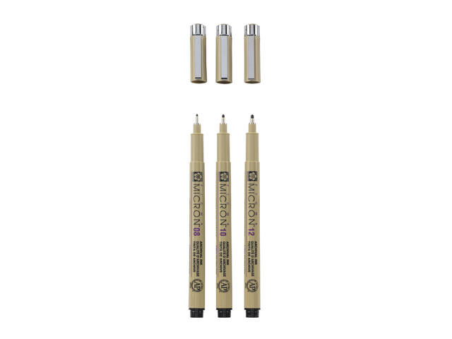 Sakura Pigma Micron Etui 3 Fineliners Zwart