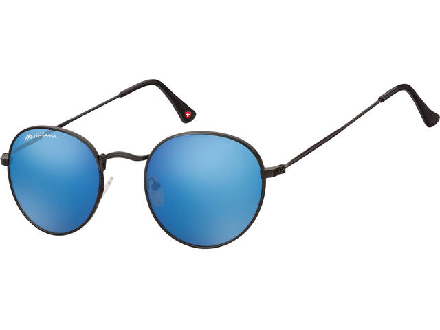 Zonnebril Montana Revo blauw rond glas mtl mat zw