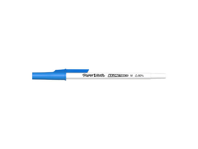 Balpen Papermate Kilometrico Recycled M blauw