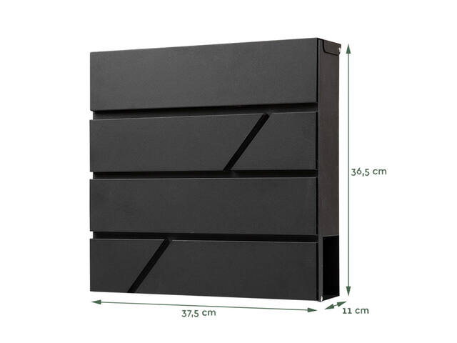 Brievenbus BRASQ PB200 Deluxe wand zwart