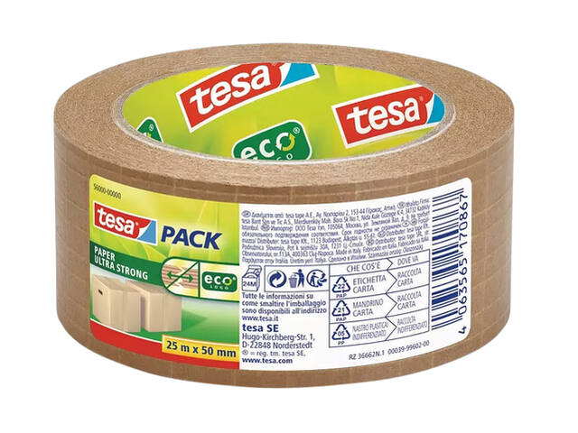 Verpakkingstape Tesa 56000 Eco papier 50mmx25m