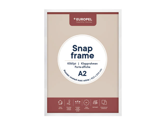 Kliklijst Europel A2 25mm mat wit