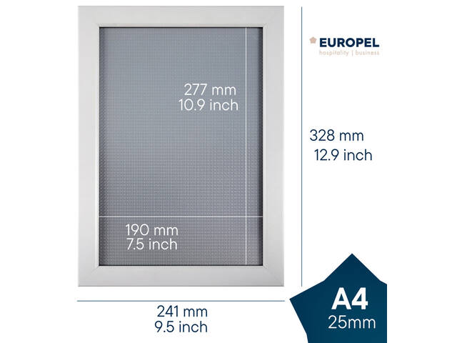 Kliklijst Europel A4 25mm mat wit
