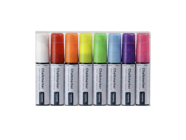 Krijtstift Europel 15mm assorti etui 8 stuks