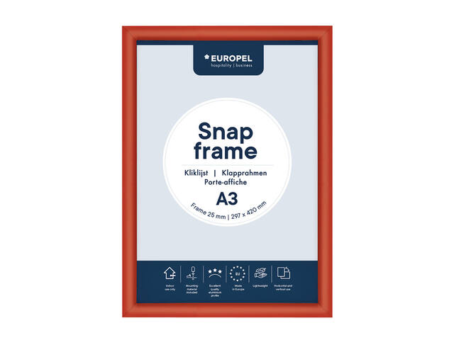 Kliklijst Europel A3 25mm rood
