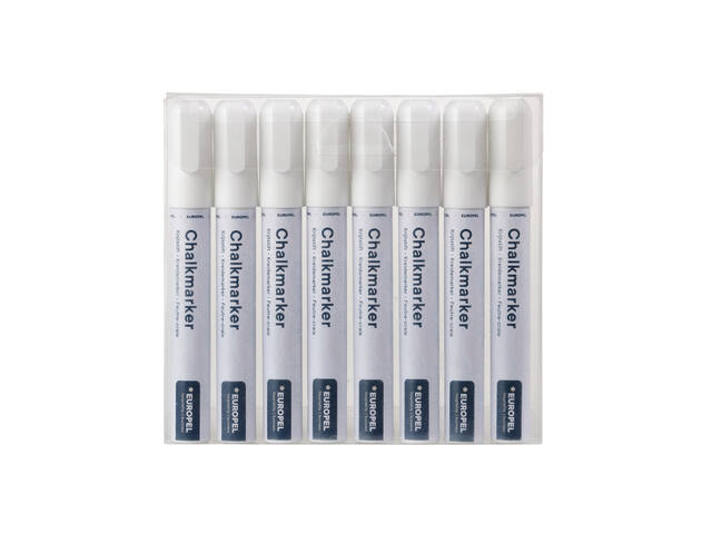Krijtstift Europel 6mm wit etui 8 stuks
