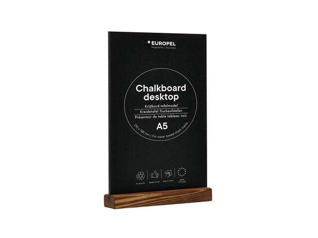 Krijtbord Europel tafelmodel A5 staand natural