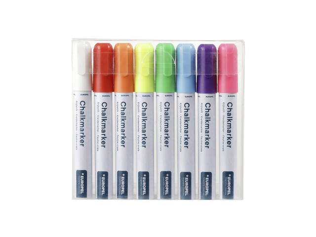 Krijtstift Europel 6mm assorti etui 8 stuks