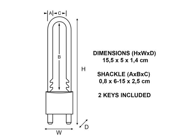 Hangslot MasterLock verstelbaar messing 50mm