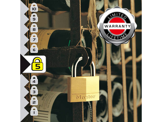 Hangslot MasterLock 4 gelijksluitend messing 40mm