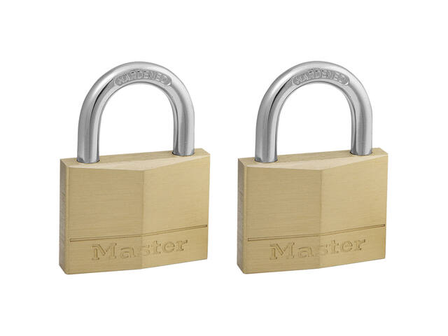 Hangslot MasterLock 2 gelijksluitend messing 50mm