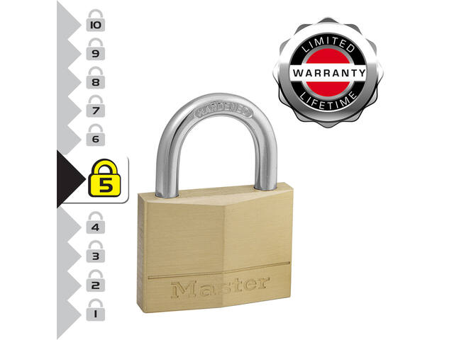 Hangslot MasterLock 2 gelijksluitend messing 50mm