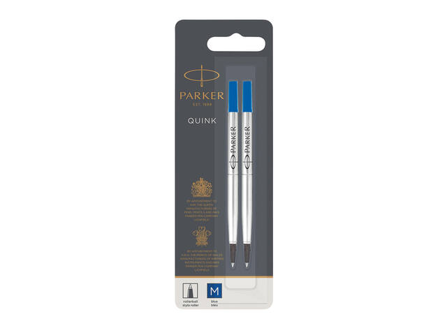 Rollerpenvulling Parker Quink M blister 2st blauw