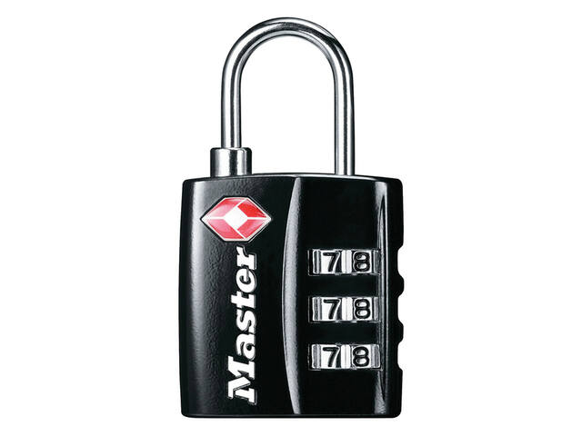 Hangslot Masterlock 3-cijfer TSA zwart 30mm