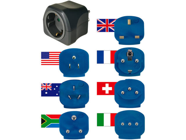 Reisstekker Brennenstuhl adapter wereld zwart