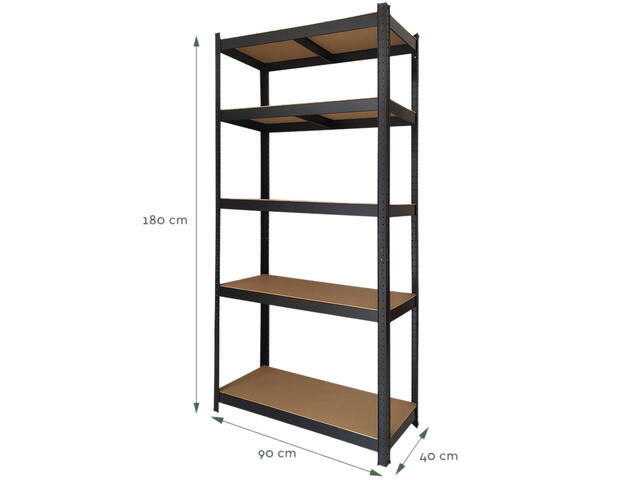 Stellingkast BRASQ 5 borden  SU175 875 KG zwart
