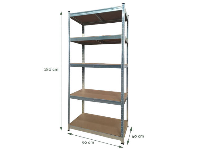 Stellingkast BRASQ 5 borden SU175  875 KG zilver