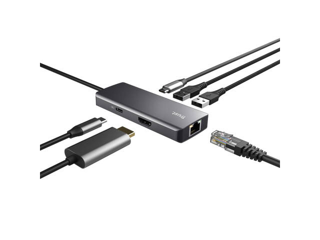 Adapter Trust Dalyx 6-in-1 USB-C multipoort