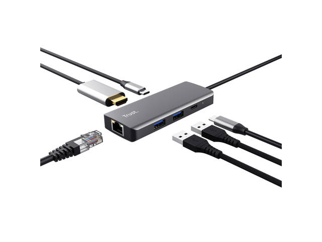 Adapter Trust Dalyx 6-in-1 USB-C multipoort