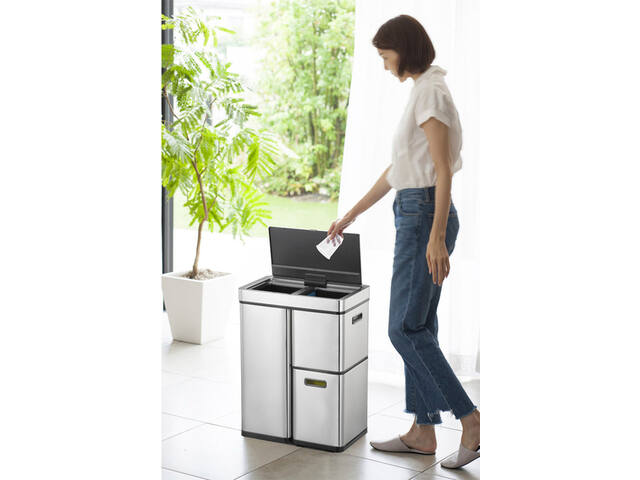 Afvalbak EKO Mirage Plus sensor 30L en 2x15L RVS