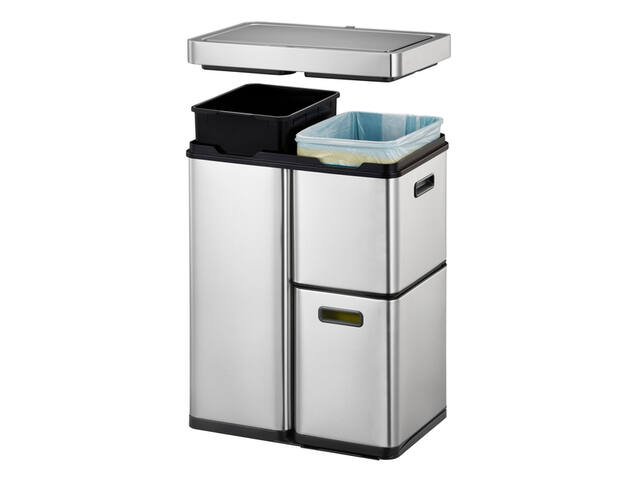 Afvalbak EKO Mirage Plus sensor 30L en 2x15L RVS