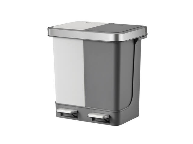 Pedaalemmer EKO Hana Duo Recy 2x10l grijs wit