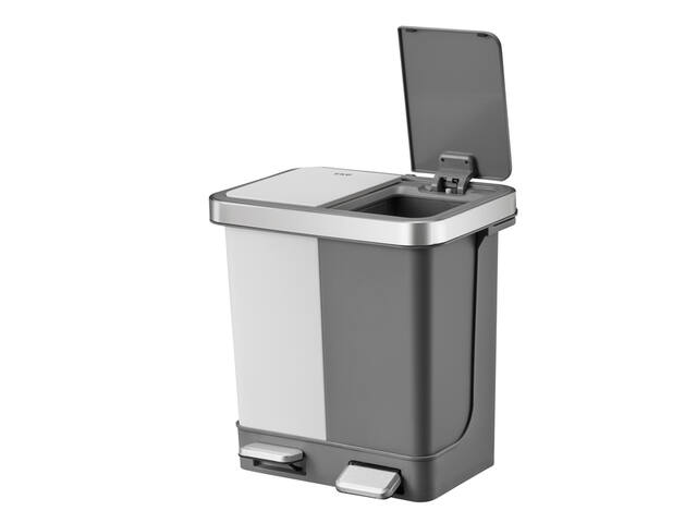 Pedaalemmer EKO Hana Duo Recy 2x10l grijs wit