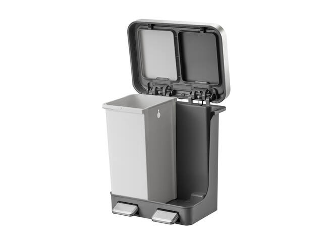 Pedaalemmer EKO Hana Duo Recy 2x10l grijs wit