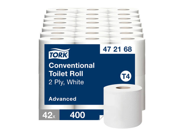 Toiletpapier Tork T4 Advanced 2laags wit 472168