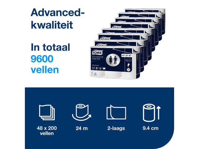 Toiletpapier Tork T4 Advanced 2laags 200 vel wit