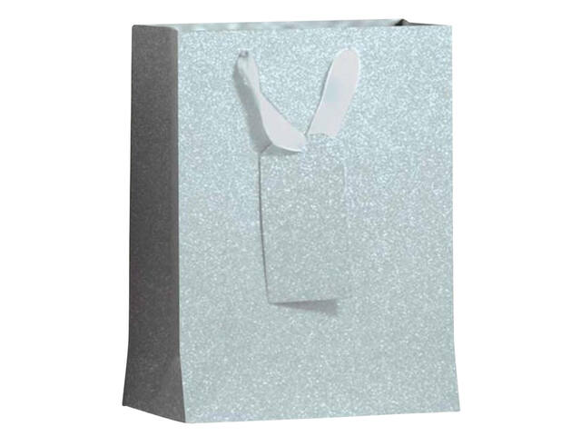 Cadeautas IG Group Zilver glitter 175x98x229mm