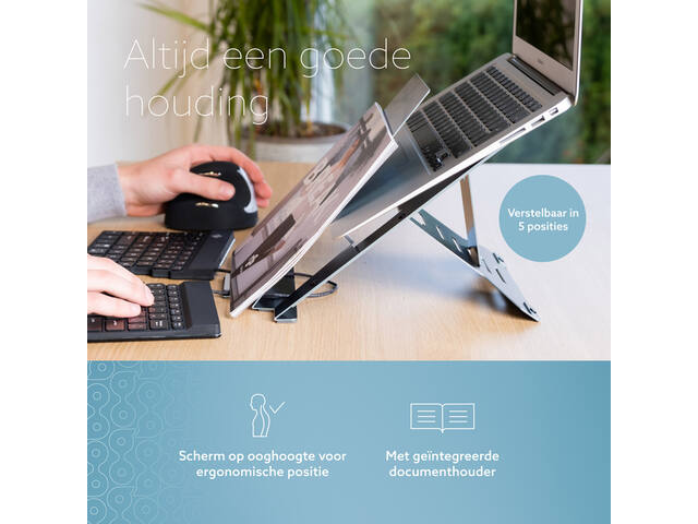 Laptopstandaard R-Go Riser Documenthouder