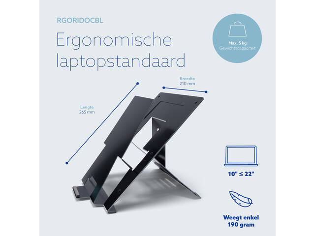 Laptopstandaard R-Go Riser Documenthouder