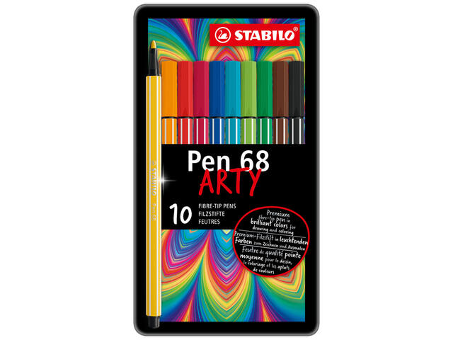 Viltstift STABILO Pen 68/10 Arty M ass 10st