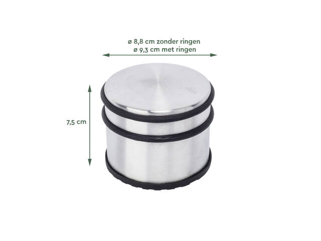 Deurstopper BRASQ met rubberen ringen rvs