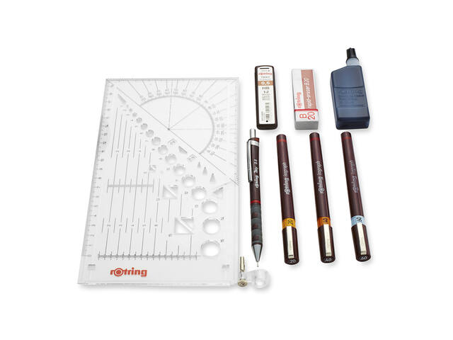 Tekenset rOtring Isograph 7-delig
