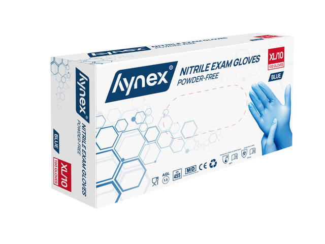 Handschoen Hynex nitril XL 100st blauw