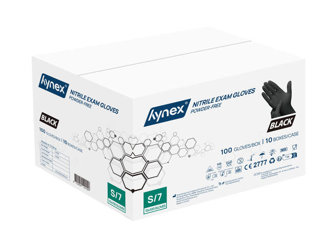 Handschoen Hynex nitril S 100st zwart