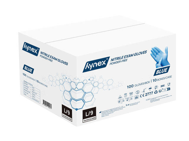 Handschoen Hynex nitril L 100st blauw