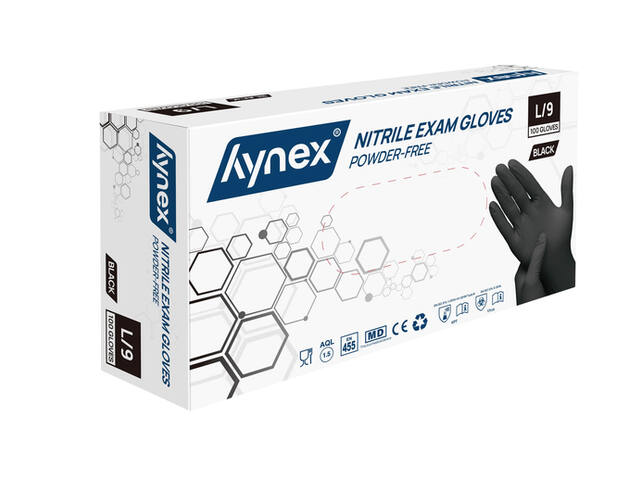 Handschoen Hynex nitril L 100st zwart