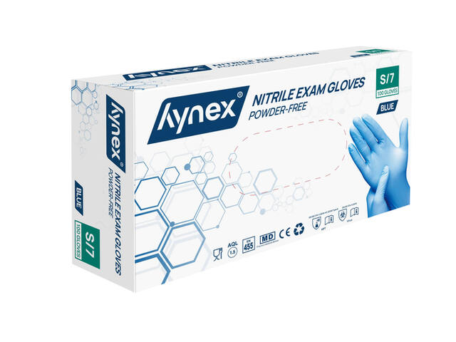 Handschoen Hynex nitril S 100st blauw