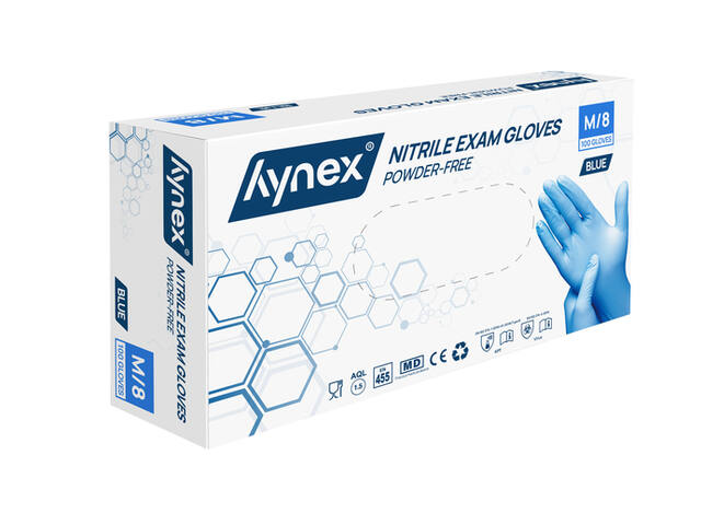 Handschoen Hynex nitril M 100st blauw