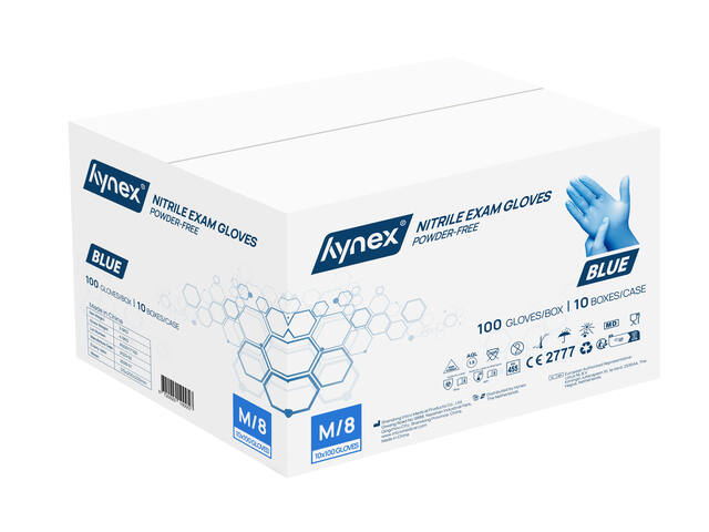 Handschoen Hynex nitril M 100st blauw